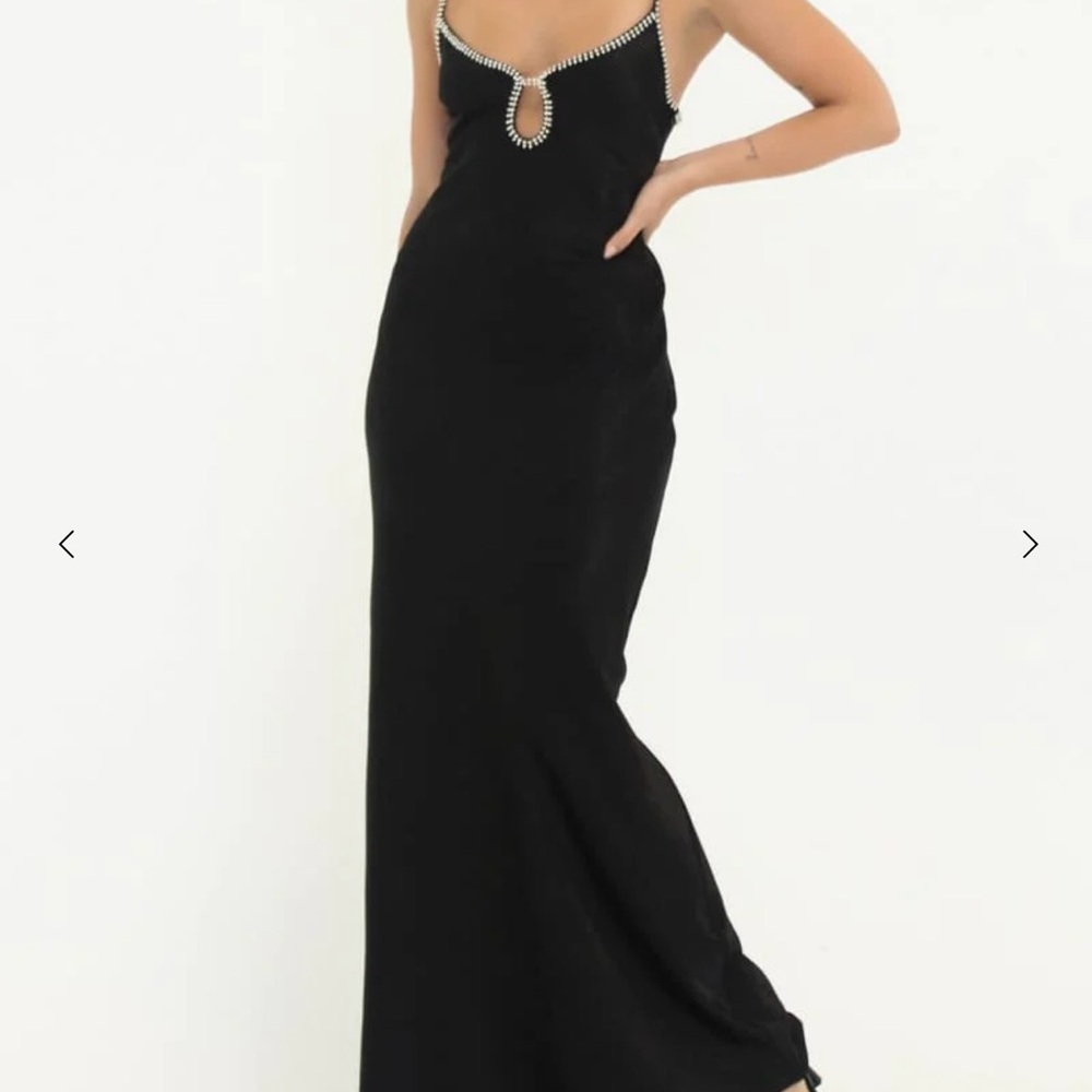 Elegant Black Diamond Evening Dress